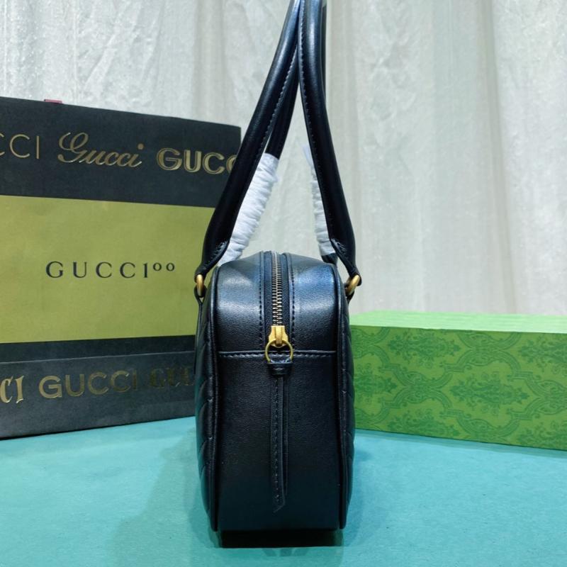 Gg Marmont Medium Top Handle Bag Black