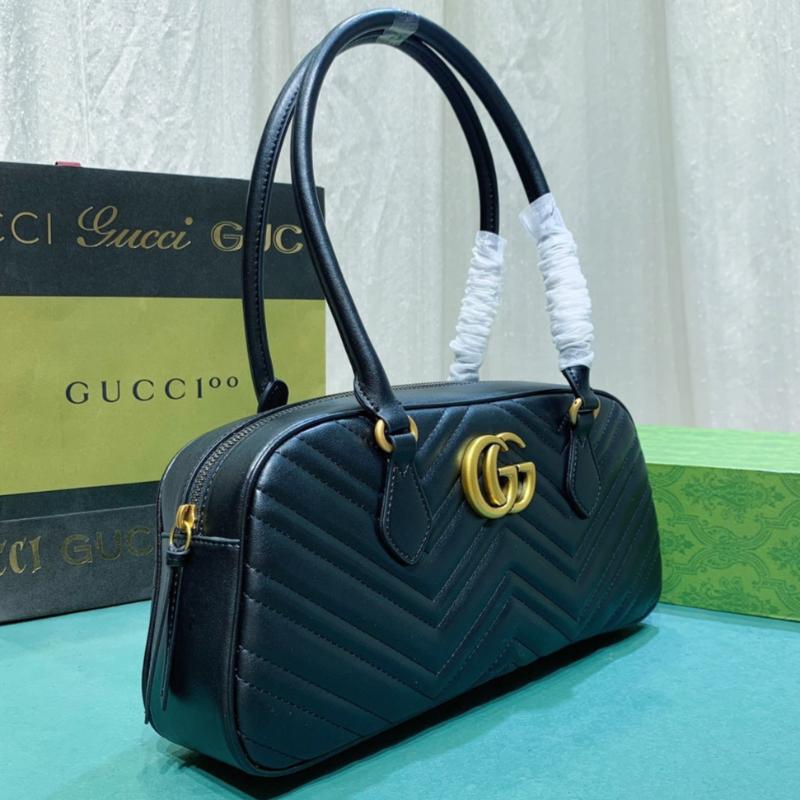 Gg Marmont Medium Top Handle Bag Black