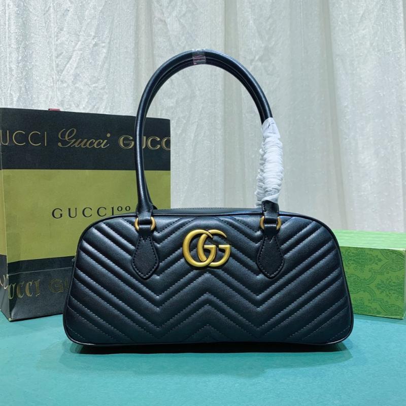 Gg Marmont Medium Top Handle Bag Black