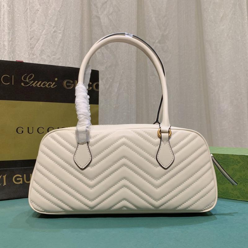 Gg Marmont Medium Top Handle Bag White