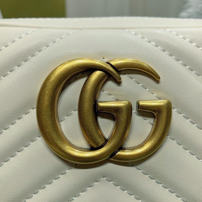 Gg Marmont Medium Top Handle Bag White