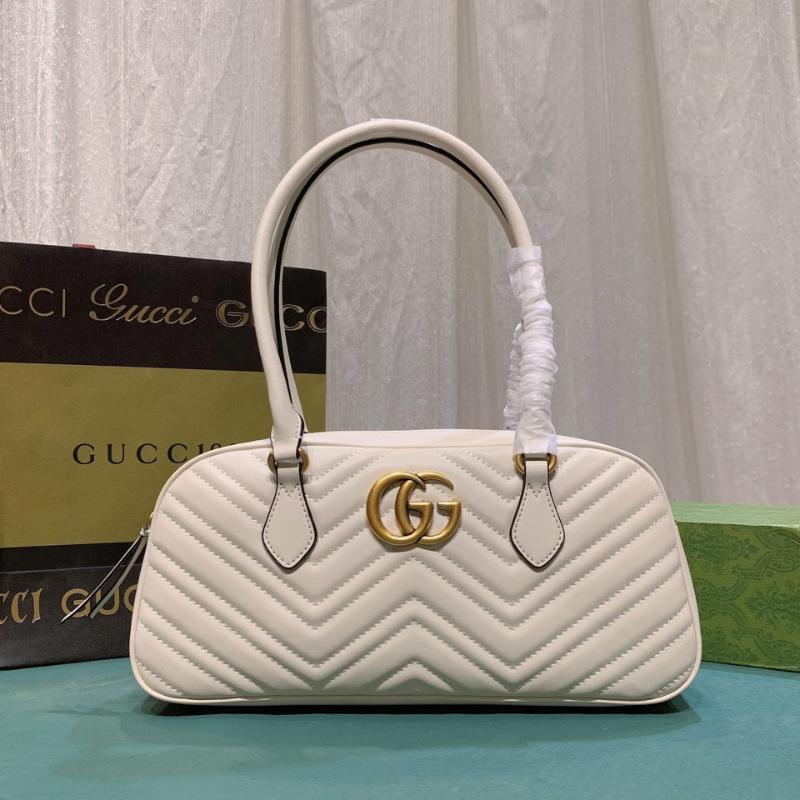 Gg Marmont Medium Top Handle Bag White