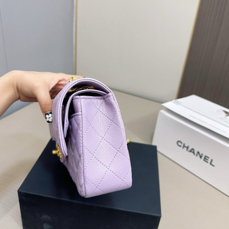 Caviar Jumbo Shoulder Bag Light Purple 25 New