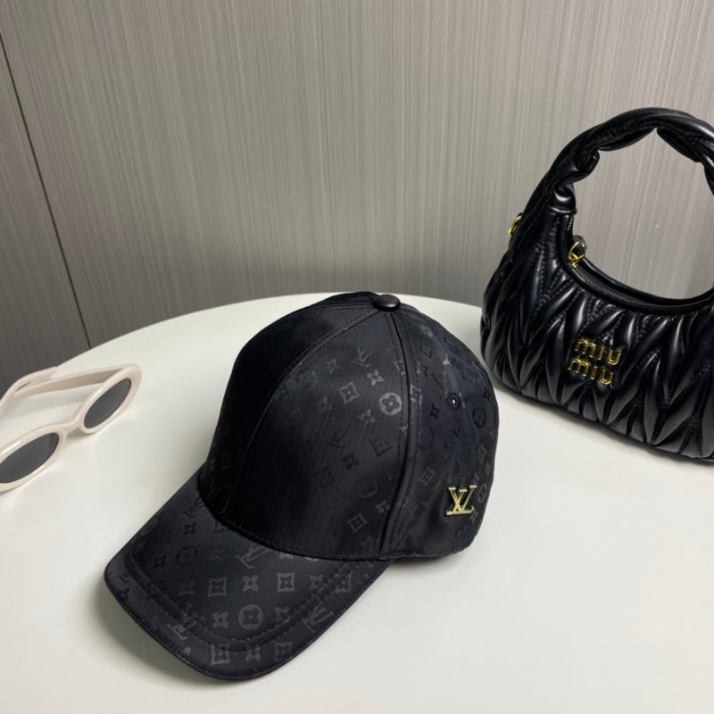 Unisex Monogram Baseball Cap Black