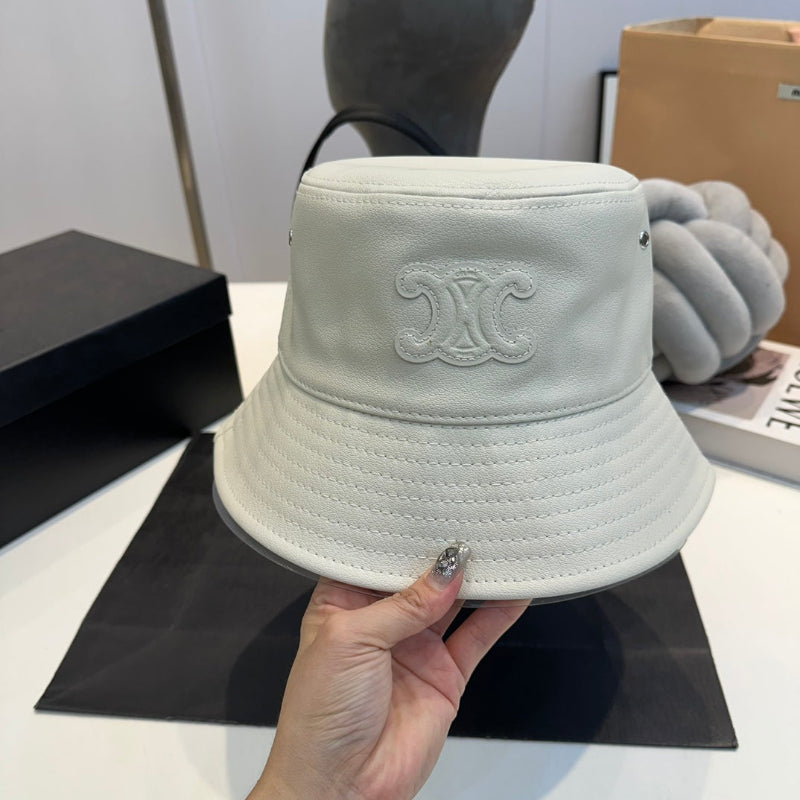 Triomphe Leather Bucket Hat