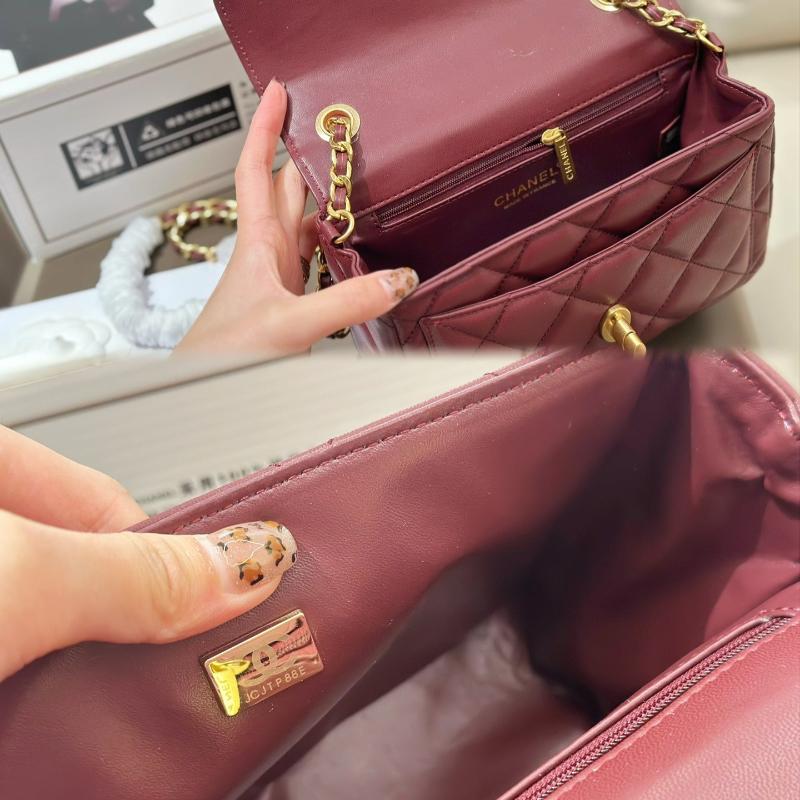 Mini Flap Bag 20 Burgundy New