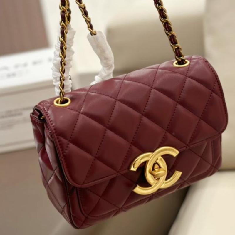 Mini Flap Bag 20 Burgundy New