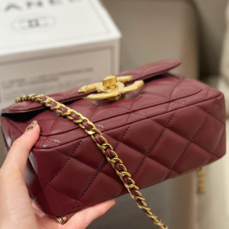 Mini Flap Bag 20 Burgundy New