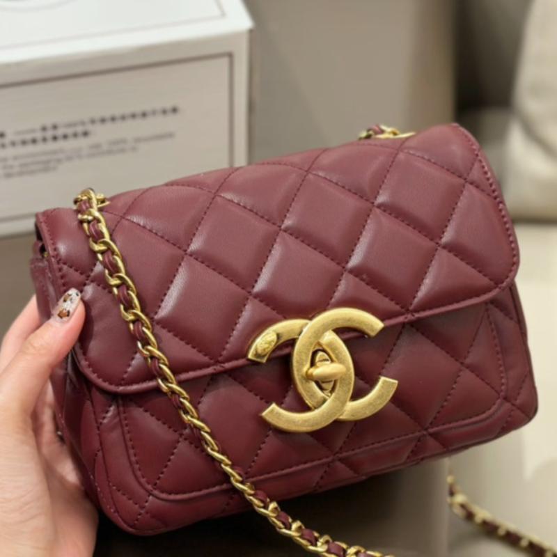 Mini Flap Bag 20 Burgundy New