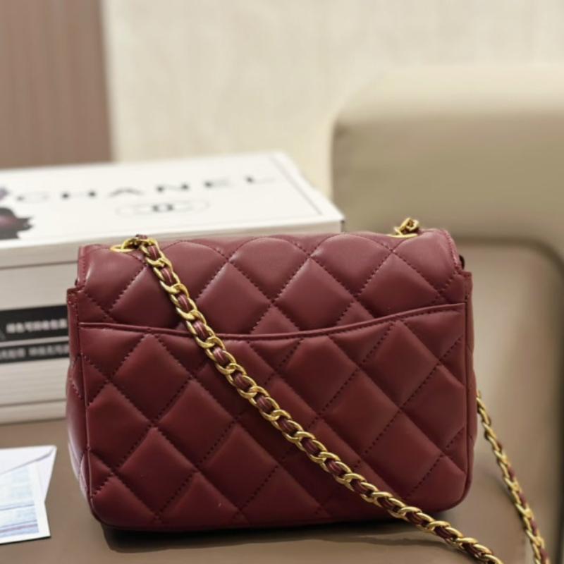 Mini Flap Bag 20 Burgundy New