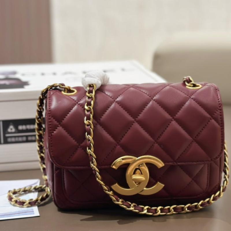 Mini Flap Bag 20 Burgundy New