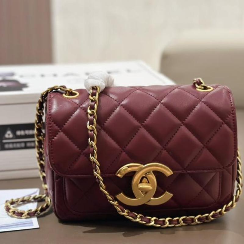 Mini Flap Bag 20 Burgundy New