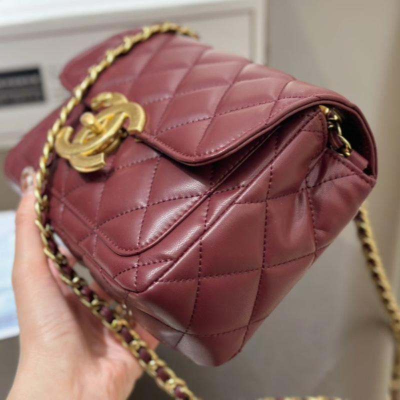 Mini Flap Bag 20 Burgundy New