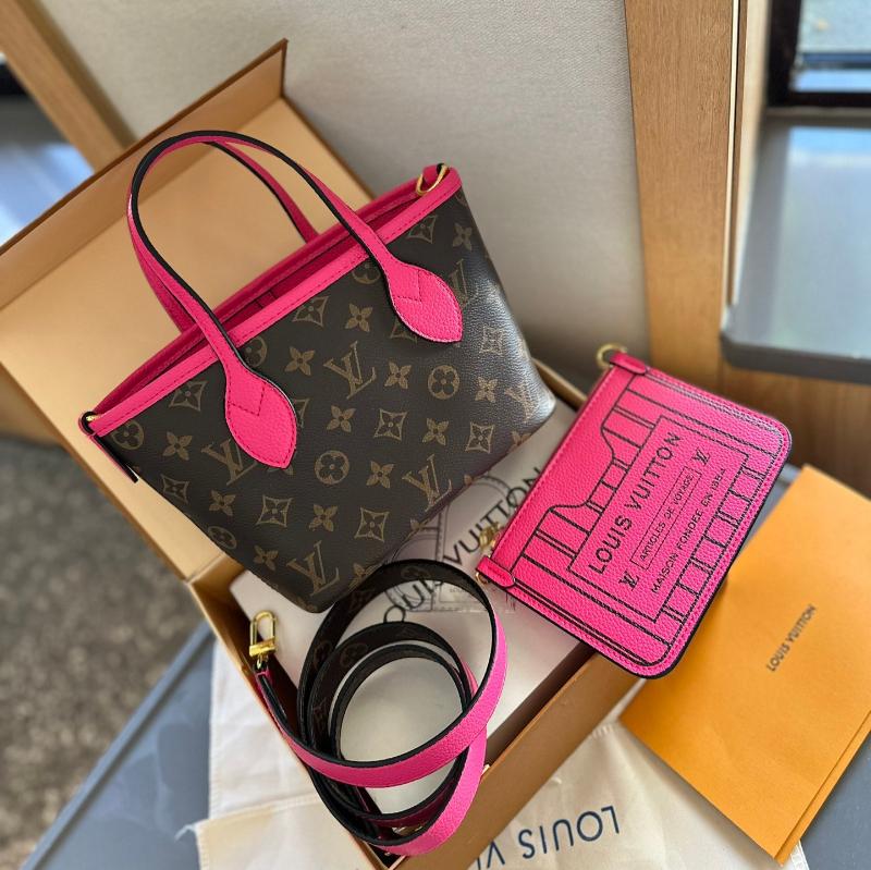 Mini Neverfull Inside Out BB Brown/Pink New