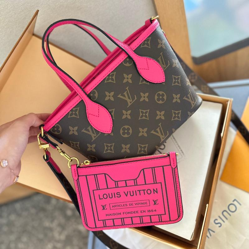 Mini Neverfull Inside Out BB Brown/Pink New