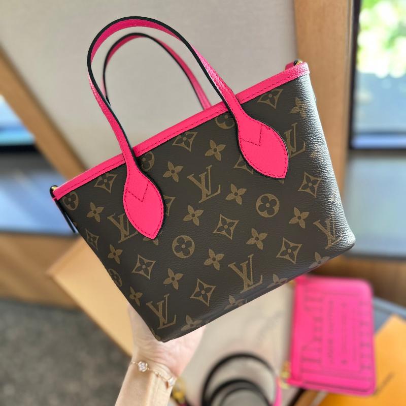 Mini Neverfull Inside Out BB Brown/Pink New