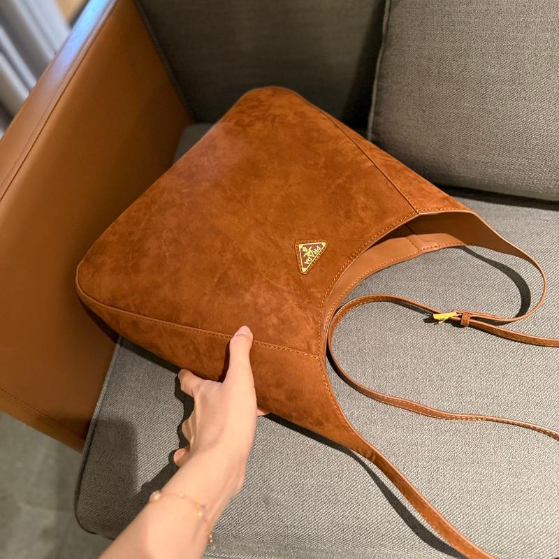 Large suede tote bag ginger