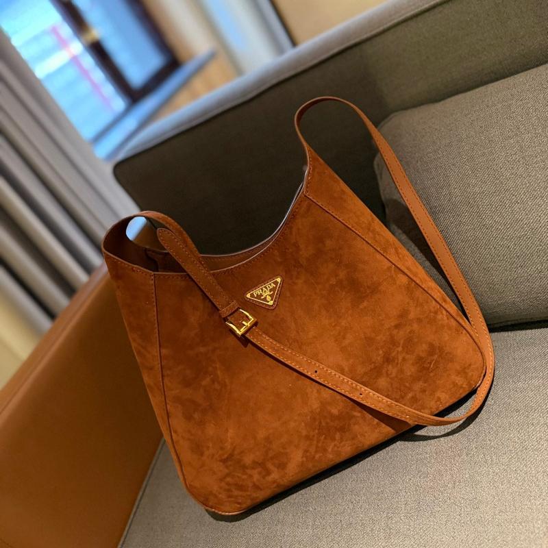 Large suede tote bag ginger